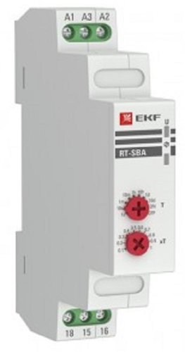 Реле времени на DIN-рейку EKF PROxima RT-SBA задержка включения 0,1сек.–24сут. 8А 24-230В фото Реле времени на DIN-рейку EKF PROxima RT-SBA задержка включения 0,1сек.–24сут. 8А 24-230В картинка